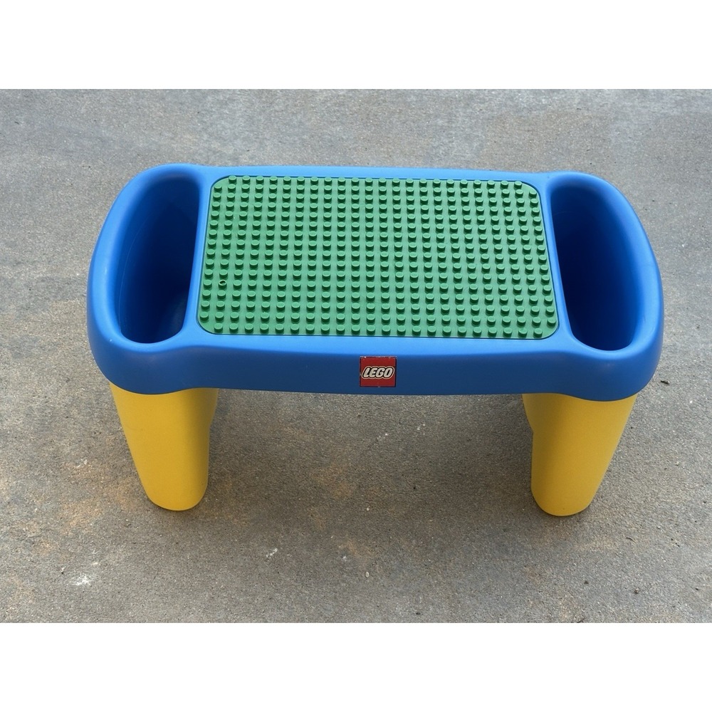 Lego Duplo Lap Table with Green Base Plate and Storage Bins VINTAGE-1998 Date